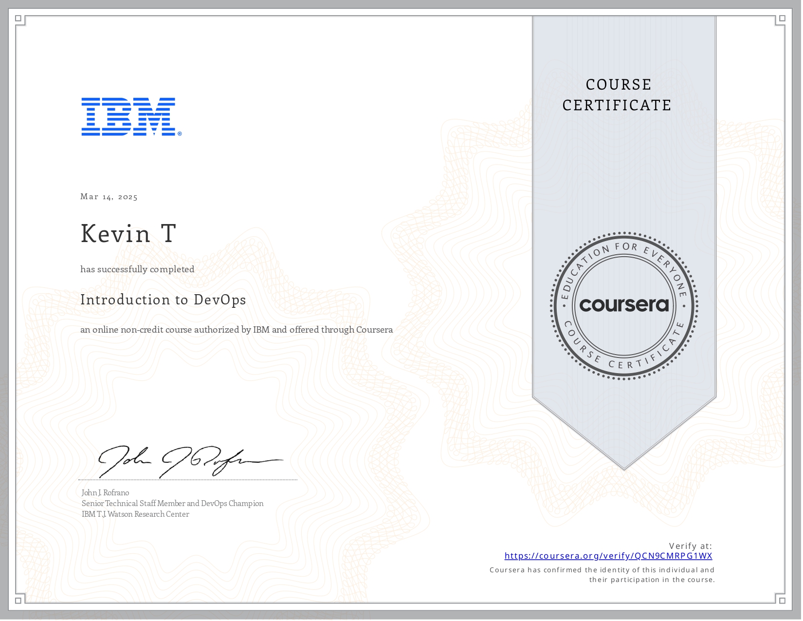DevOps & Software Engineering Certificate